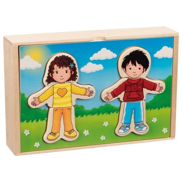 Caixa com puzzle de vestir Crianças - Goki