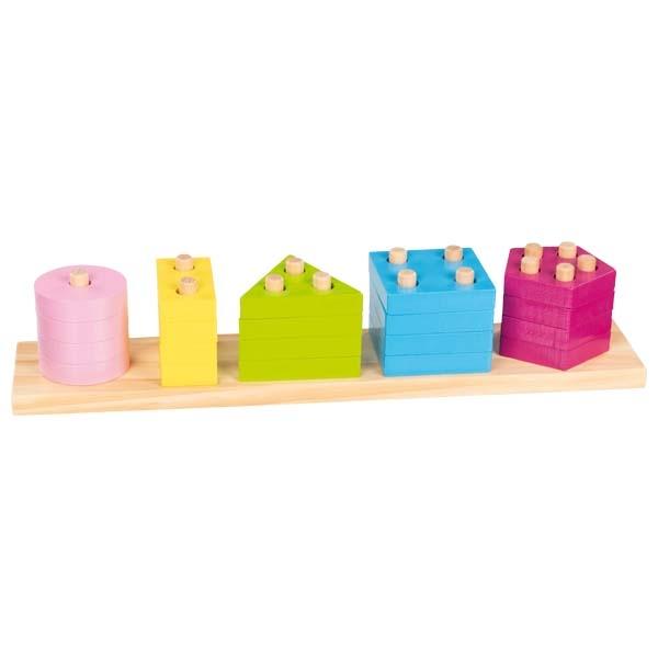 Brinquedo de madeira encaixe cores e formas
