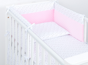 Conjunto de cama de bebé - Berço de bebé stars and light pink