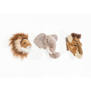 Conjunto 3 animais Peluche de parede - Leão, Elefante e Girafa